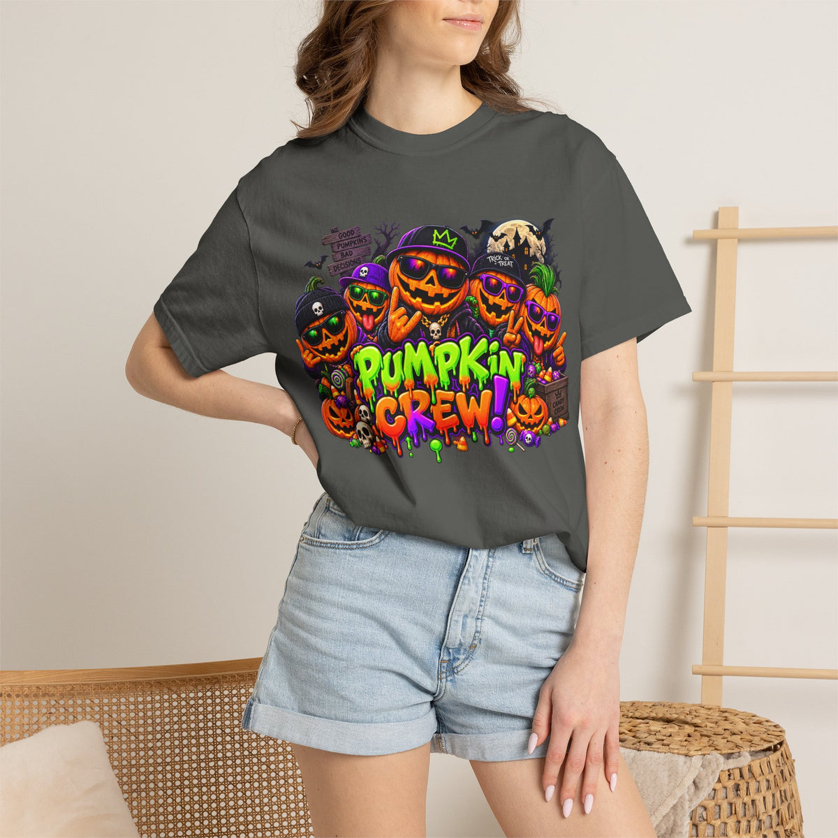 Pumpkin Crew Halloween T-Shirt – Funny Jack O’ Lantern Graphic Tee
