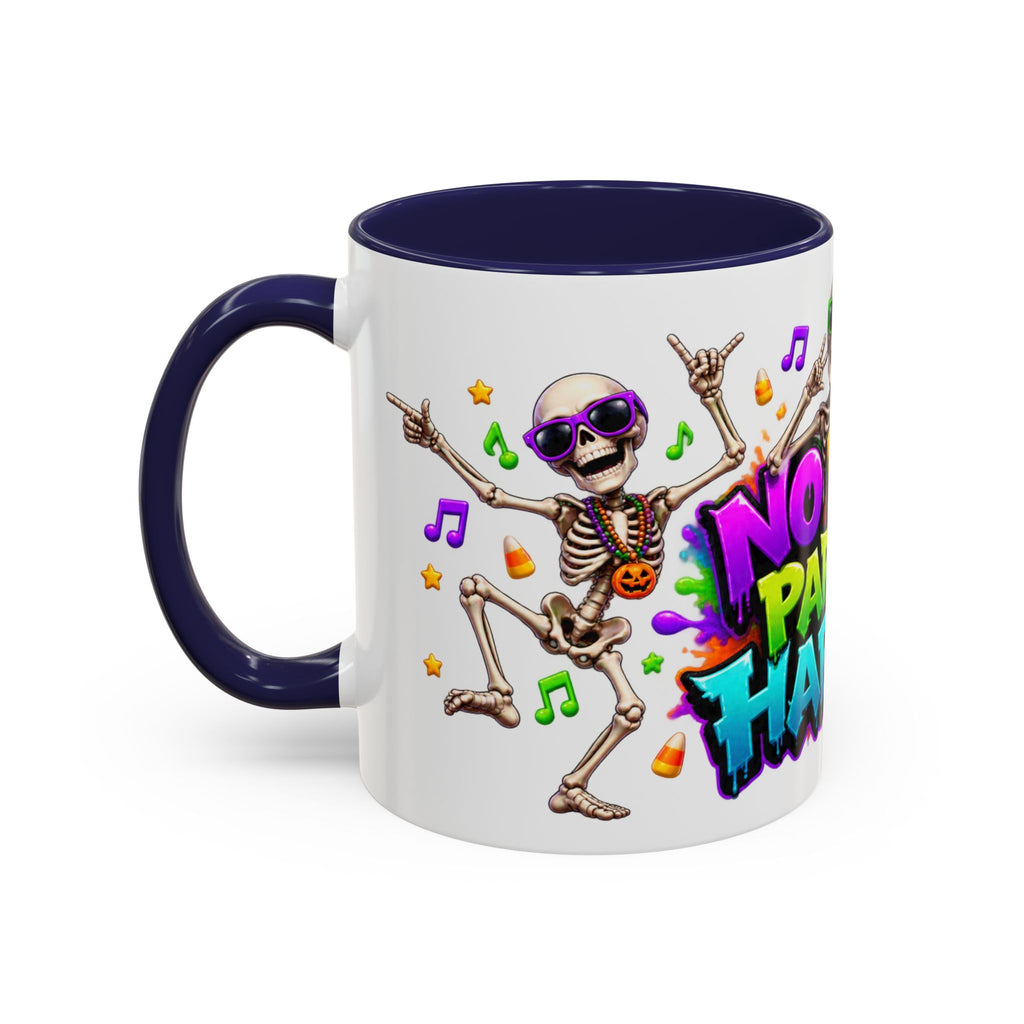 No Body Parties Harder Halloween Skeleton Party White Mug