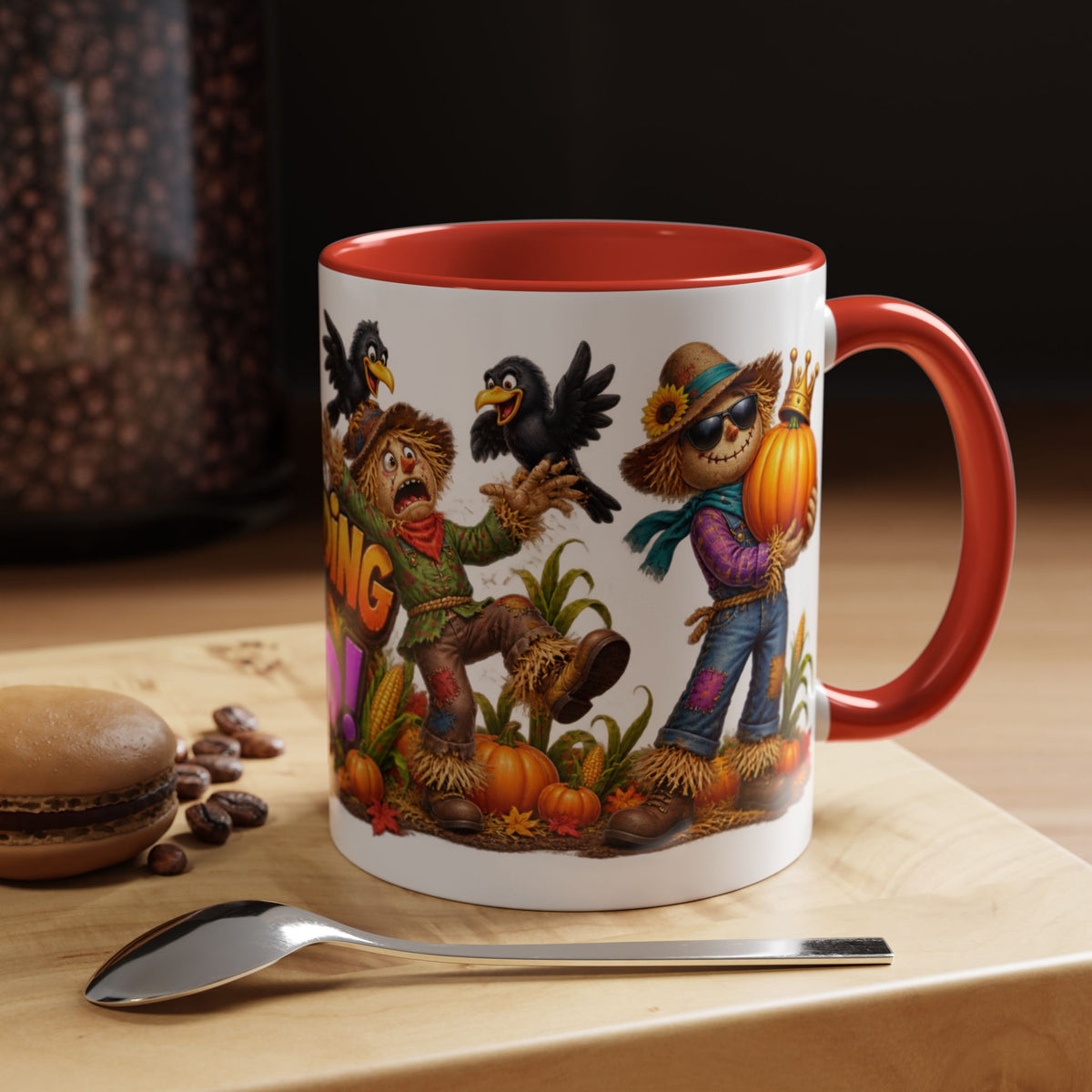 Outstanding in Our Field Funny Scarecrow Halloween White Mug