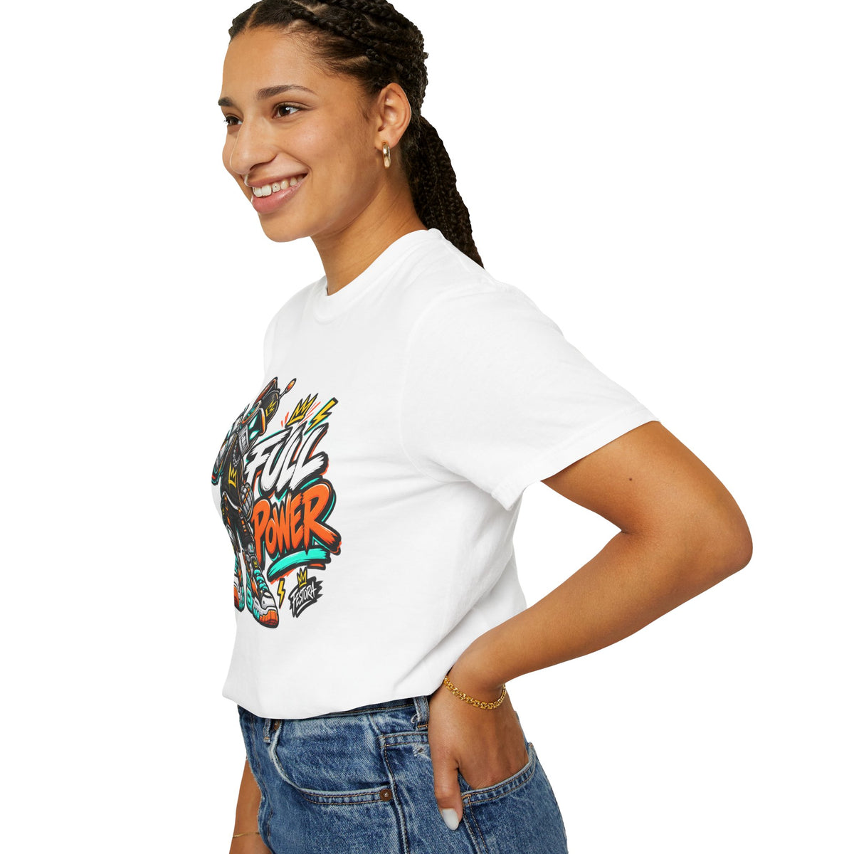 Full Power Robot Graphic T-Shirt — Retro Streetwear Tee