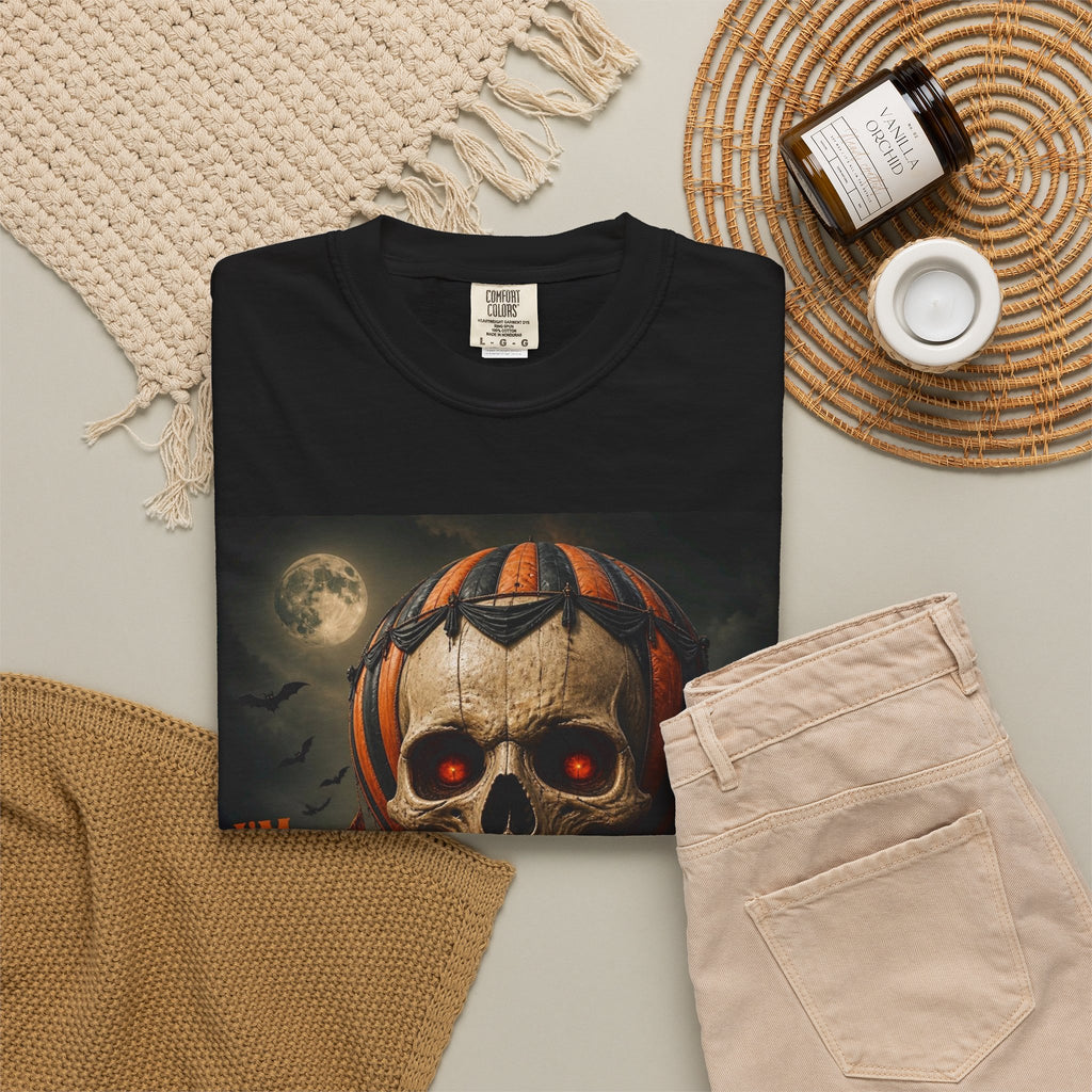 Halloween 'I'm Just Here for the Boos' Skull Hot Air Balloon T-Shirt