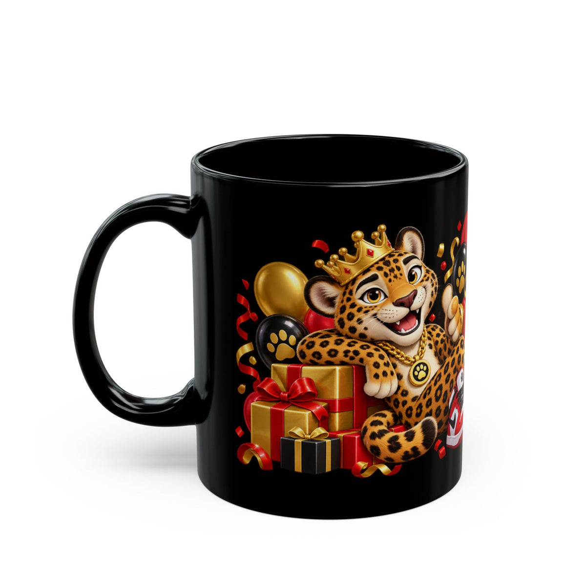 Happy Birthday Jaguar Mug – Bold 3D Birthday Design – Black Coffee Mug