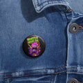 Monster Mode: On Pin Button — Funky Neon Monster Badge for Backpacks & Jackets