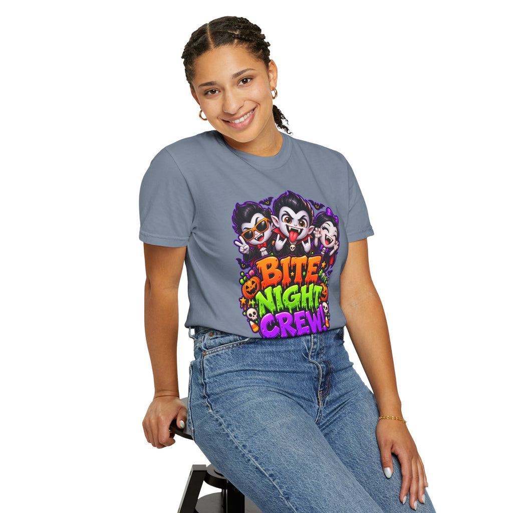 Bite Night Crew Halloween T-Shirt – Funny Vampire Graphic Tee