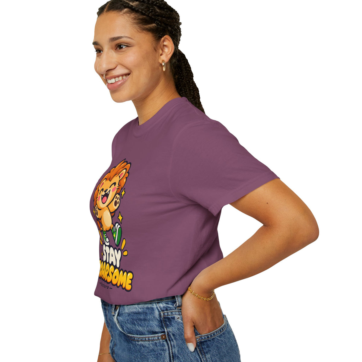 Stay Roarsome – Cute Happy Lion Graphic T-Shirt