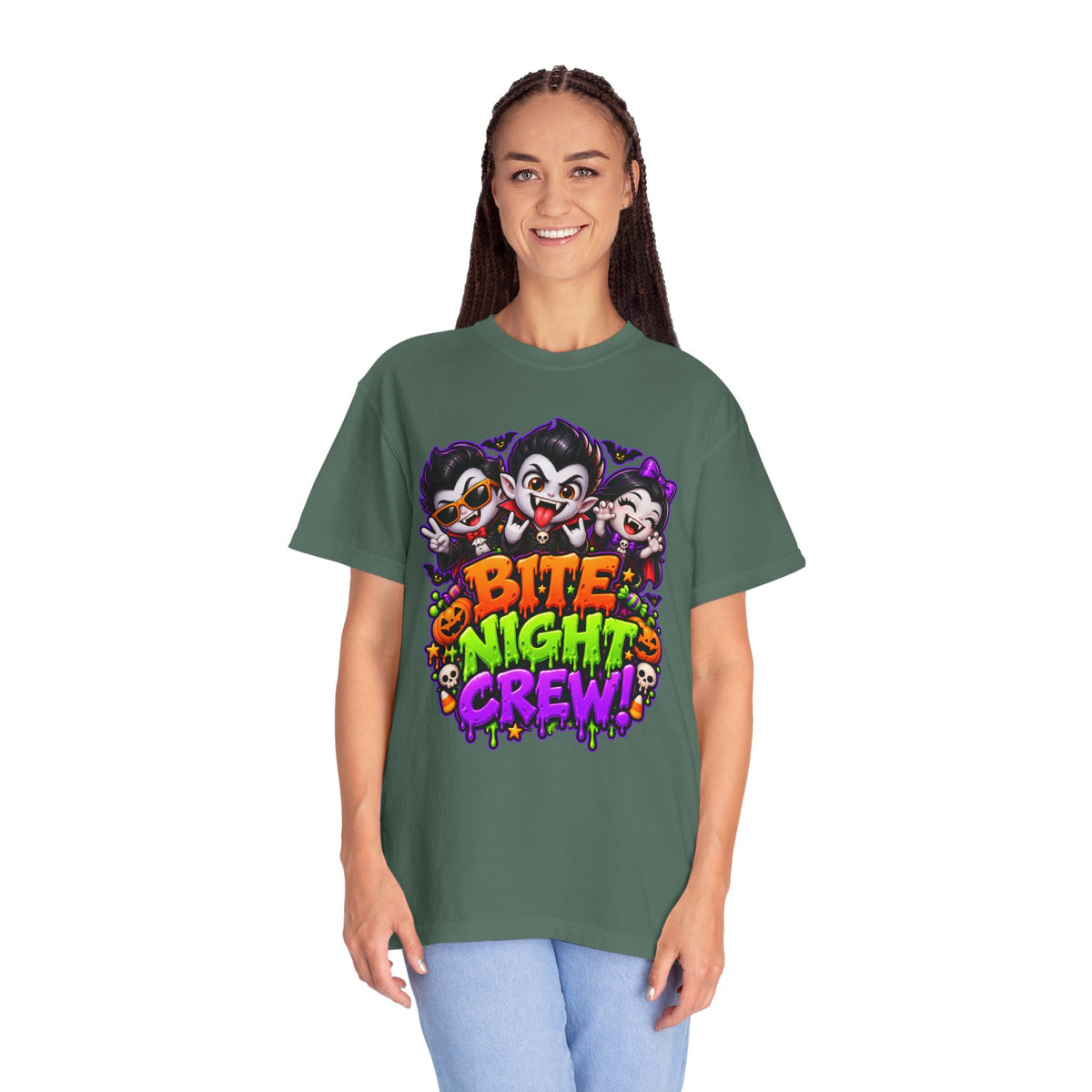 Bite Night Crew Halloween T-Shirt – Funny Vampire Graphic Tee