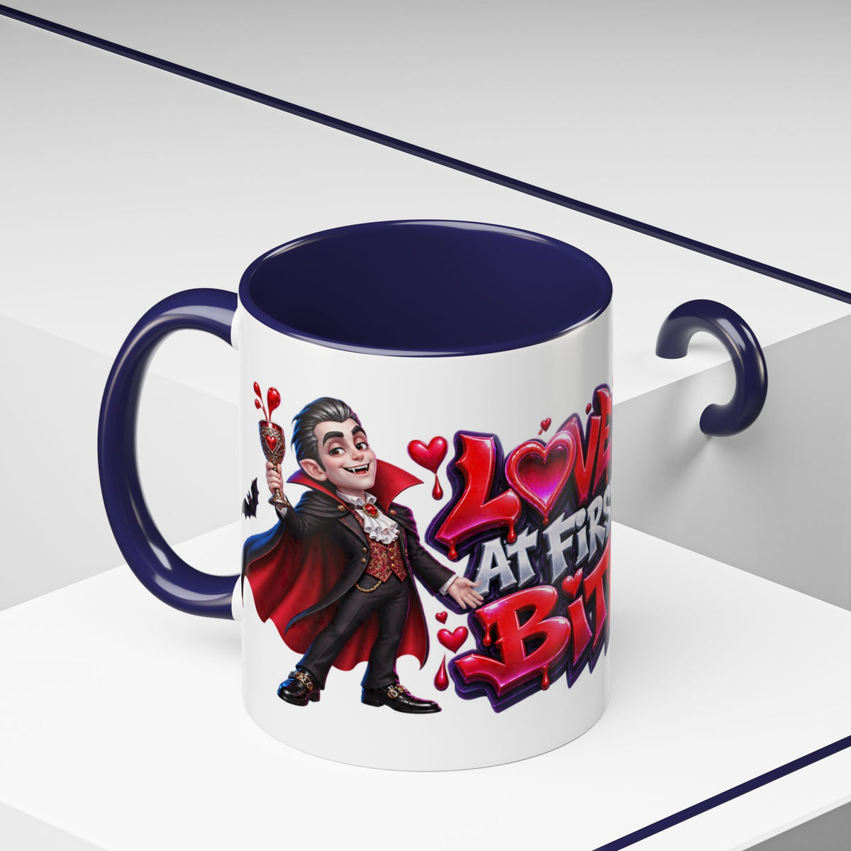 Love at First Bite Funny Vampire Halloween White Mug