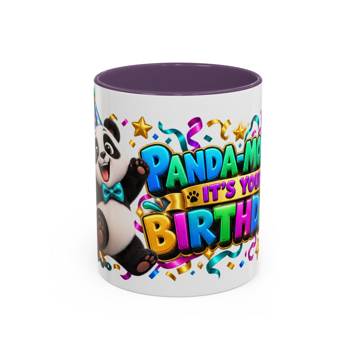 Panda-Monium! It’s Your Birthday White Mug – Cute Panda Birthday Cup, Colorful Fun Party Gift
