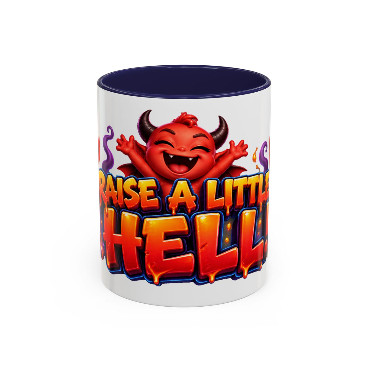 Raise a Little Hell Cute Devils Halloween White Mug