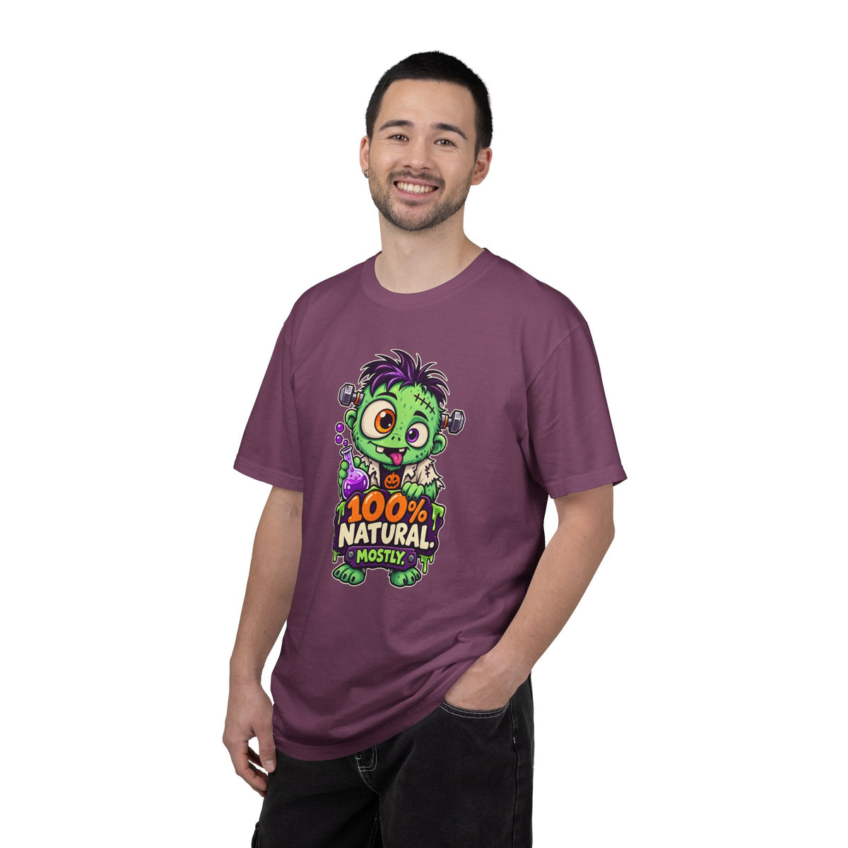 100% Natural. Mostly. – Cute Halloween Lab Monster T-Shirt