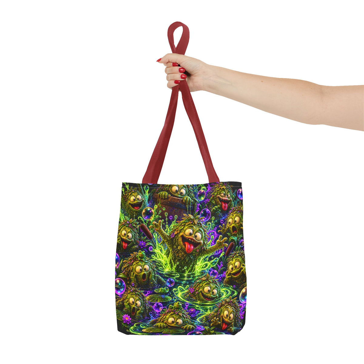 Cosmic Jellyfish Tote Bag – Neon Deep-Sea Galaxy Beach Tote