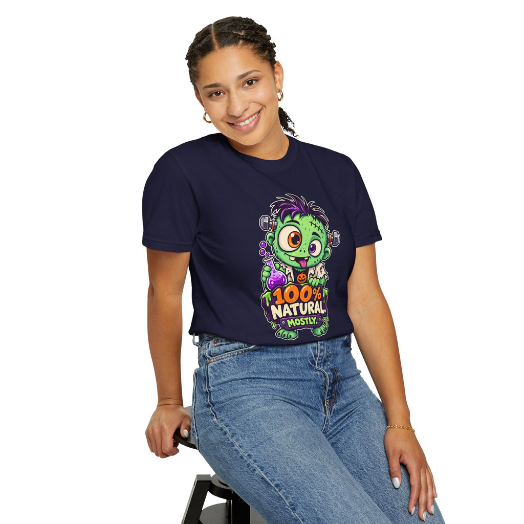100% Natural. Mostly. – Cute Halloween Lab Monster T-Shirt