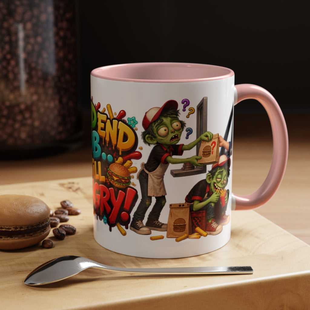 Dead End Job Still Hungry Funny Zombie Halloween White Mug