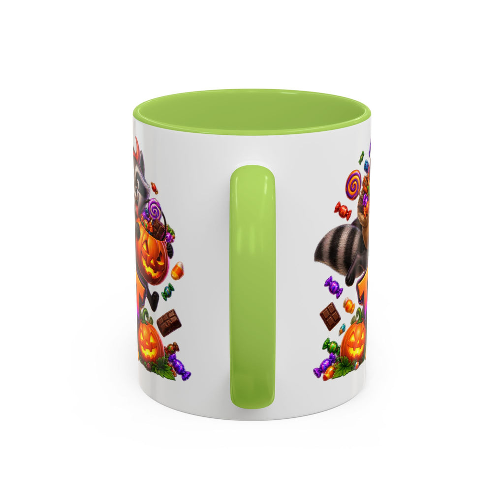Trick or Treat Bandits Raccoons Halloween White Mug