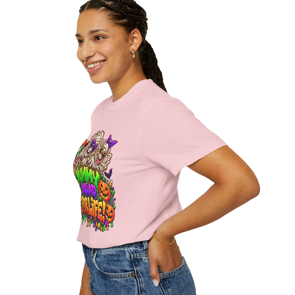 Mummy Squad For Life Halloween T-Shirt – Funny Colorful Mummy Graphic Tee