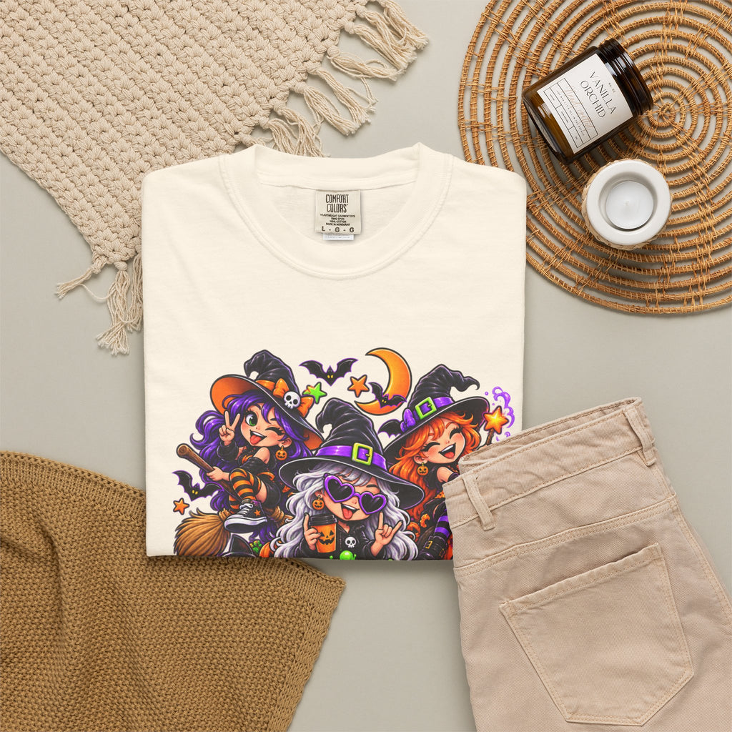 Witchy & Wild – Halloween Witch Crew Graphic T-Shirt