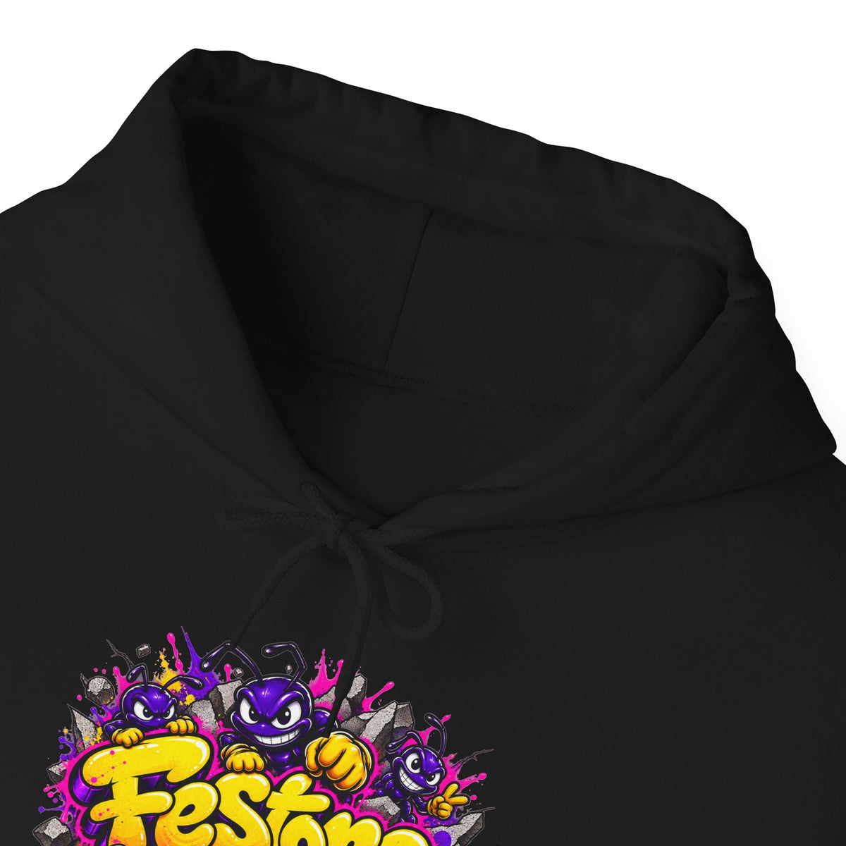 FesTora Festival Hoodie — Colorful Neon Party Graphic Hooded Sweatshirt