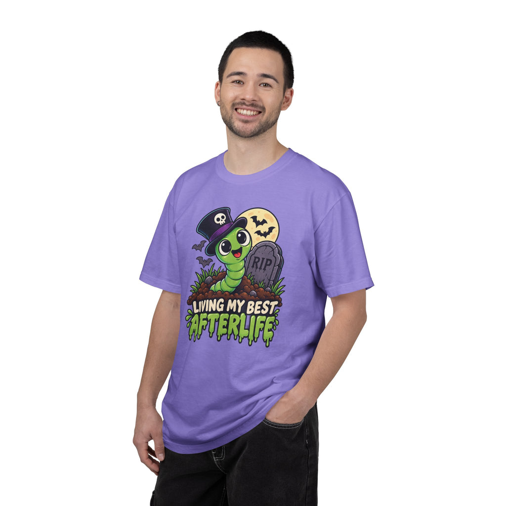 Living My Best Afterlife – Cute Halloween Graveyard Worm T-Shirt