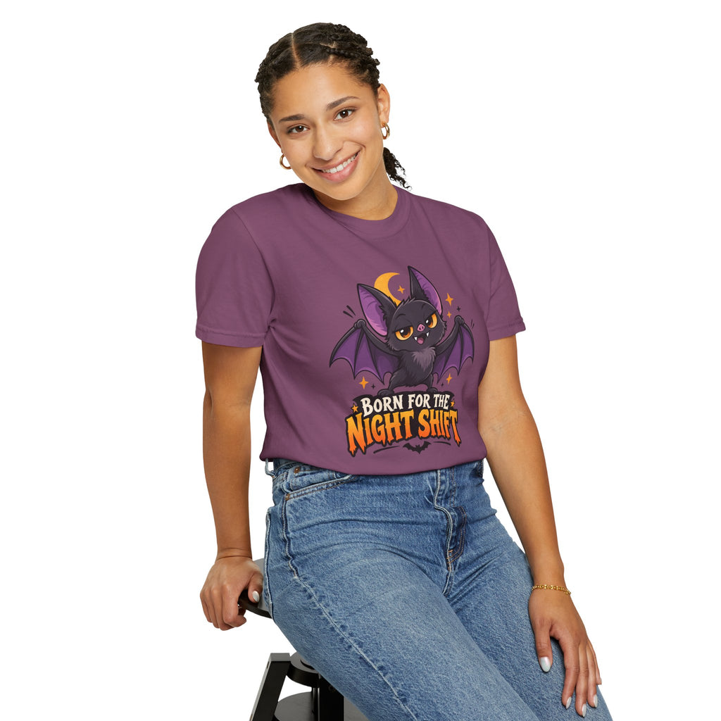Born for the Night Shift – Cute Halloween Bat T-Shirt