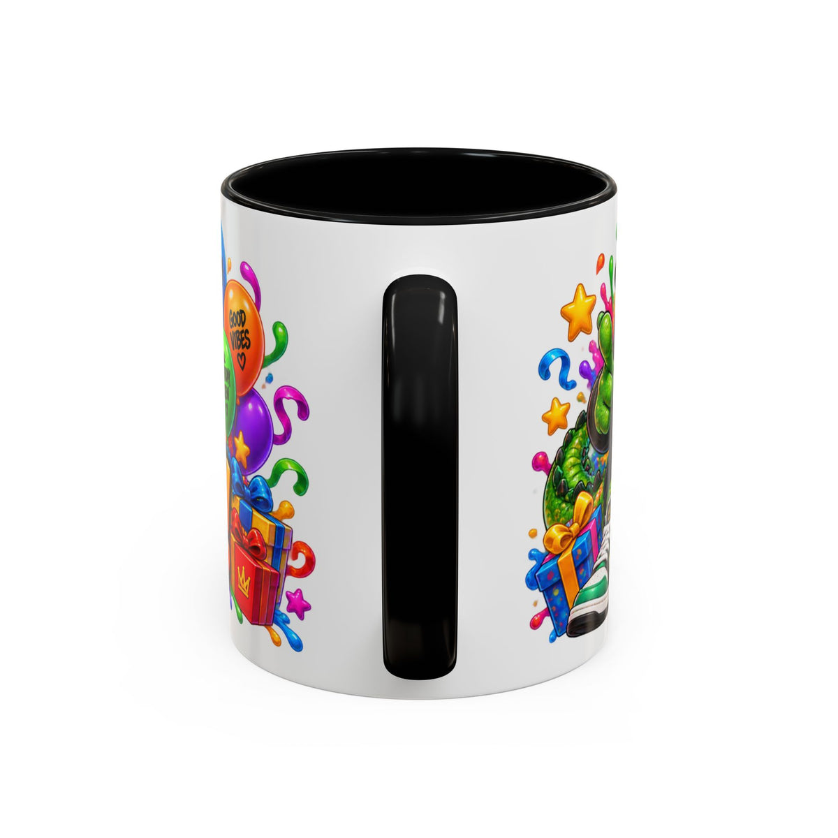 CHOMP INTO YOUR BIRTHDAY! White Ceramic Mug – Funny Crocodile Birthday Coffee Cup – Colorful Party Gift – Original FestoraShop Design