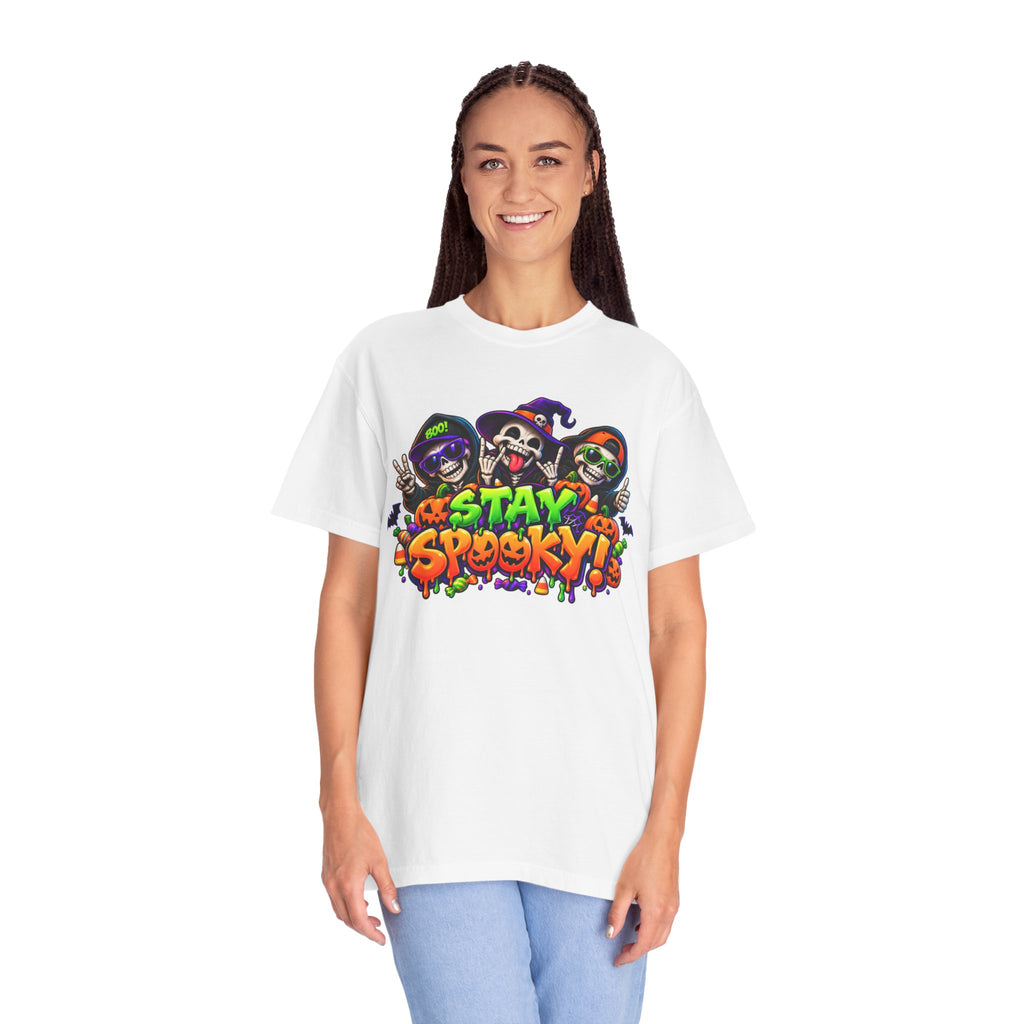Stay Spooky Halloween T-Shirt – Funny Skeleton Crew Colorful Graphic Tee