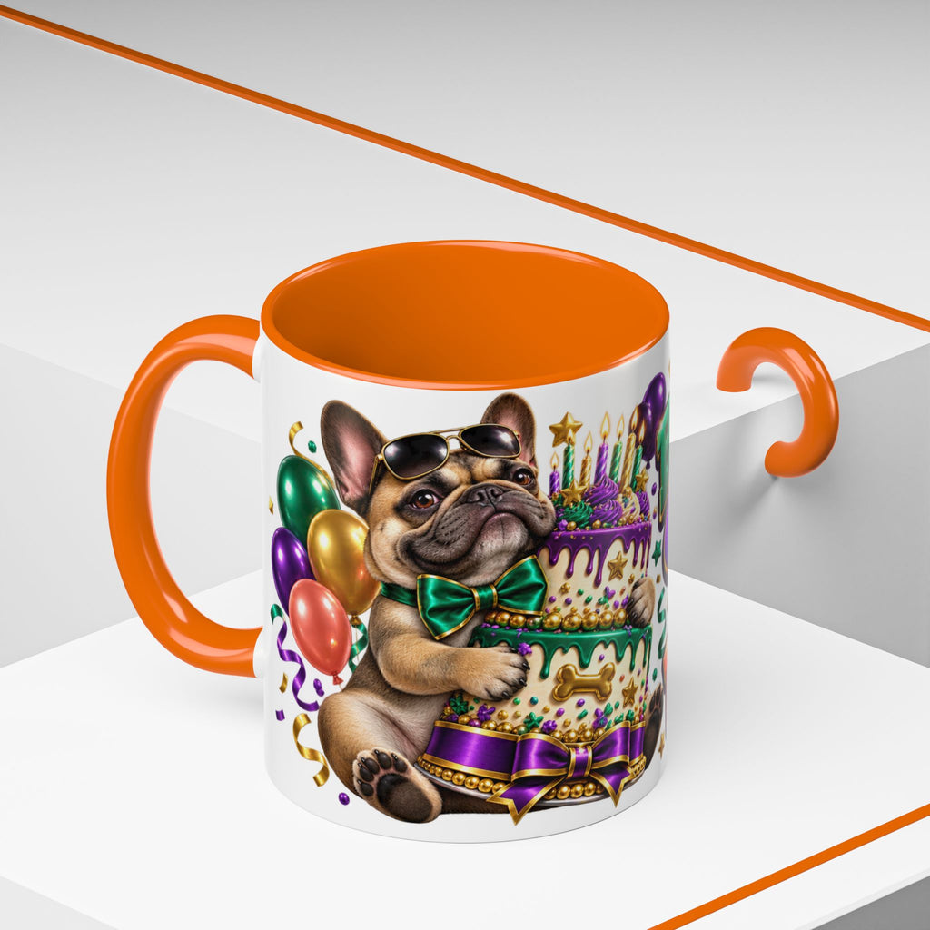 Built for Cake Born to Party French Bulldog White Mug