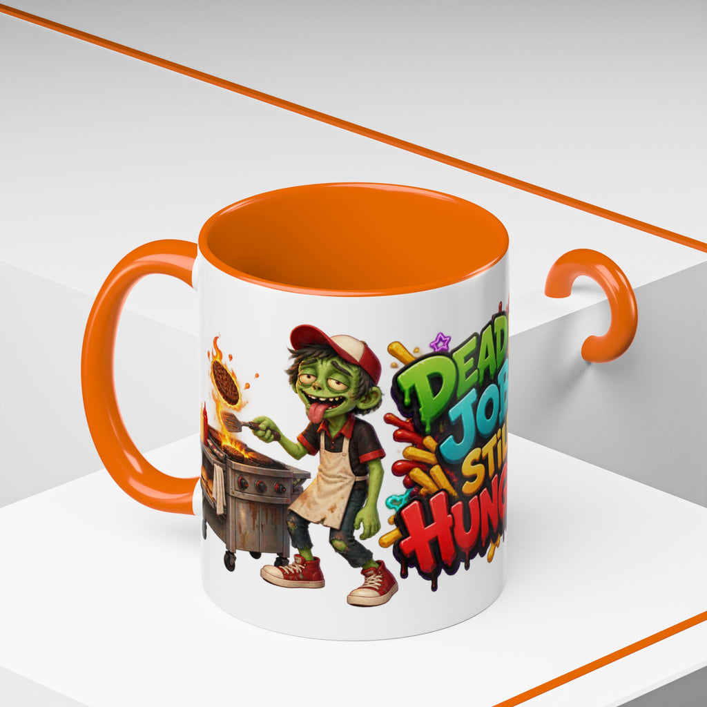 Dead End Job Still Hungry Funny Zombie Halloween White Mug