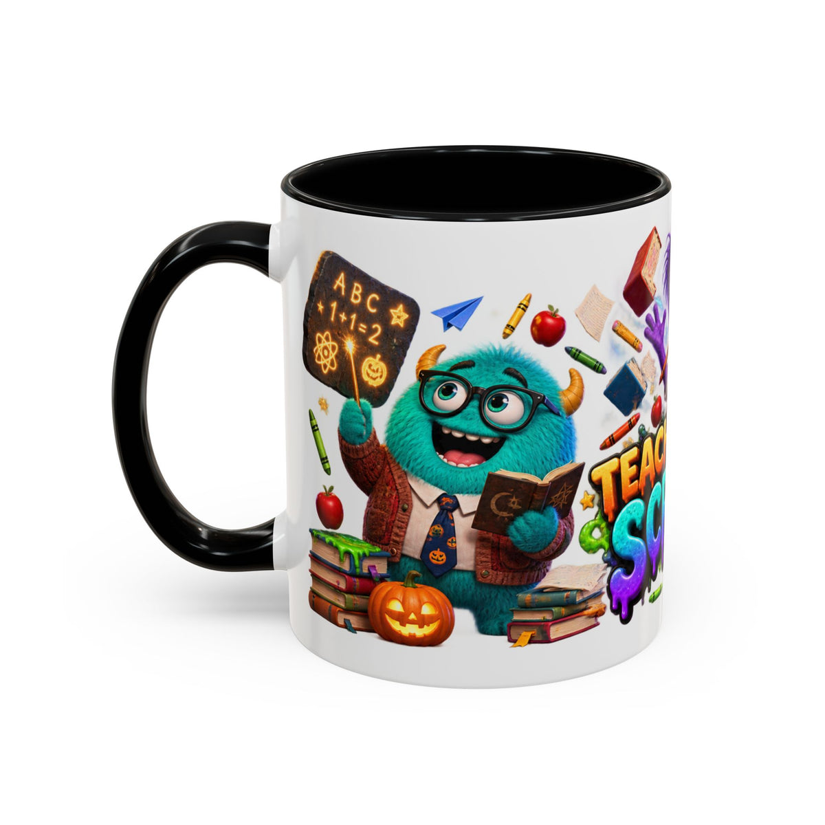 Teaching Is a Scream Monster Teacher Halloween White Mug