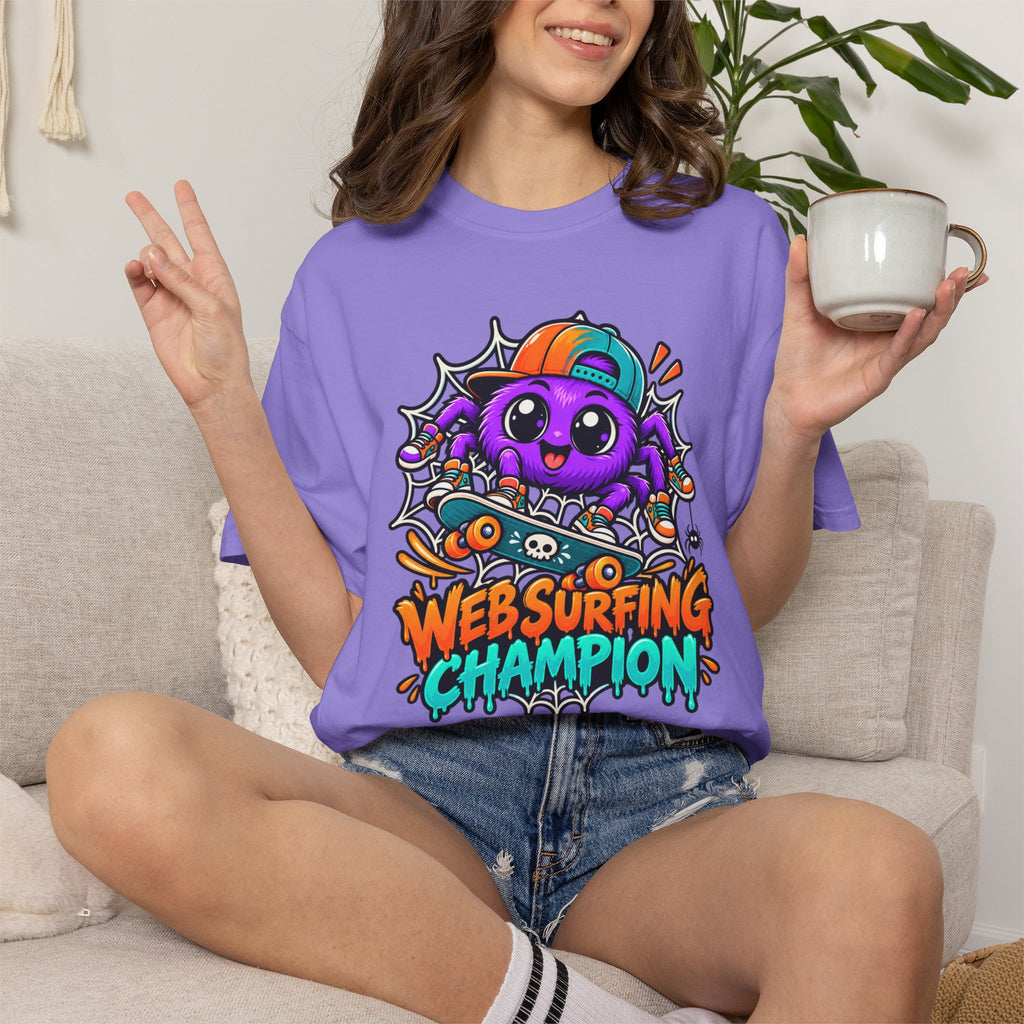 Web Surfing Champion – Cute Halloween Spider T-Shirt