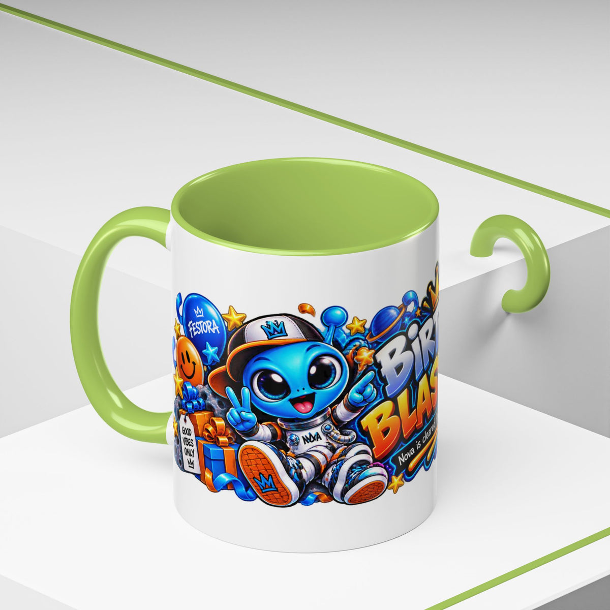Festora Alien Birthday Mug – Birthday Blast Off Coffee Cup