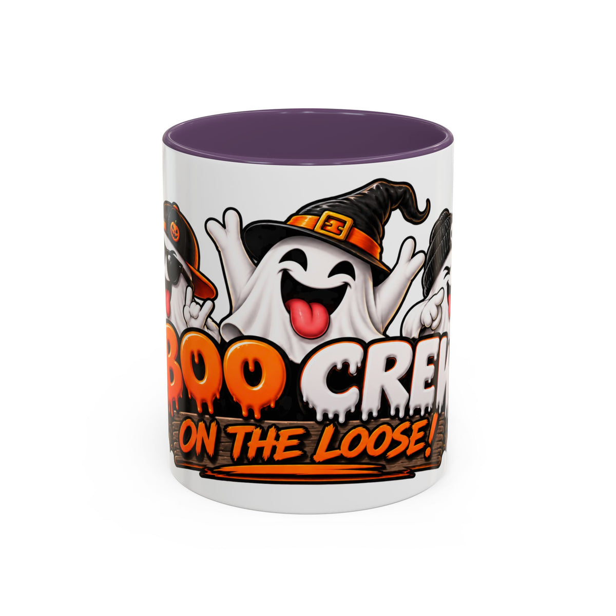 Boo Crew on the Loose Halloween White Mug – Funny Ghosts & Pumpkins