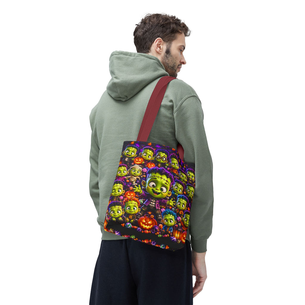 FestoraShop Funny Frankis Halloween Tote Bag - Cute 3D Monsters & Pumpkins