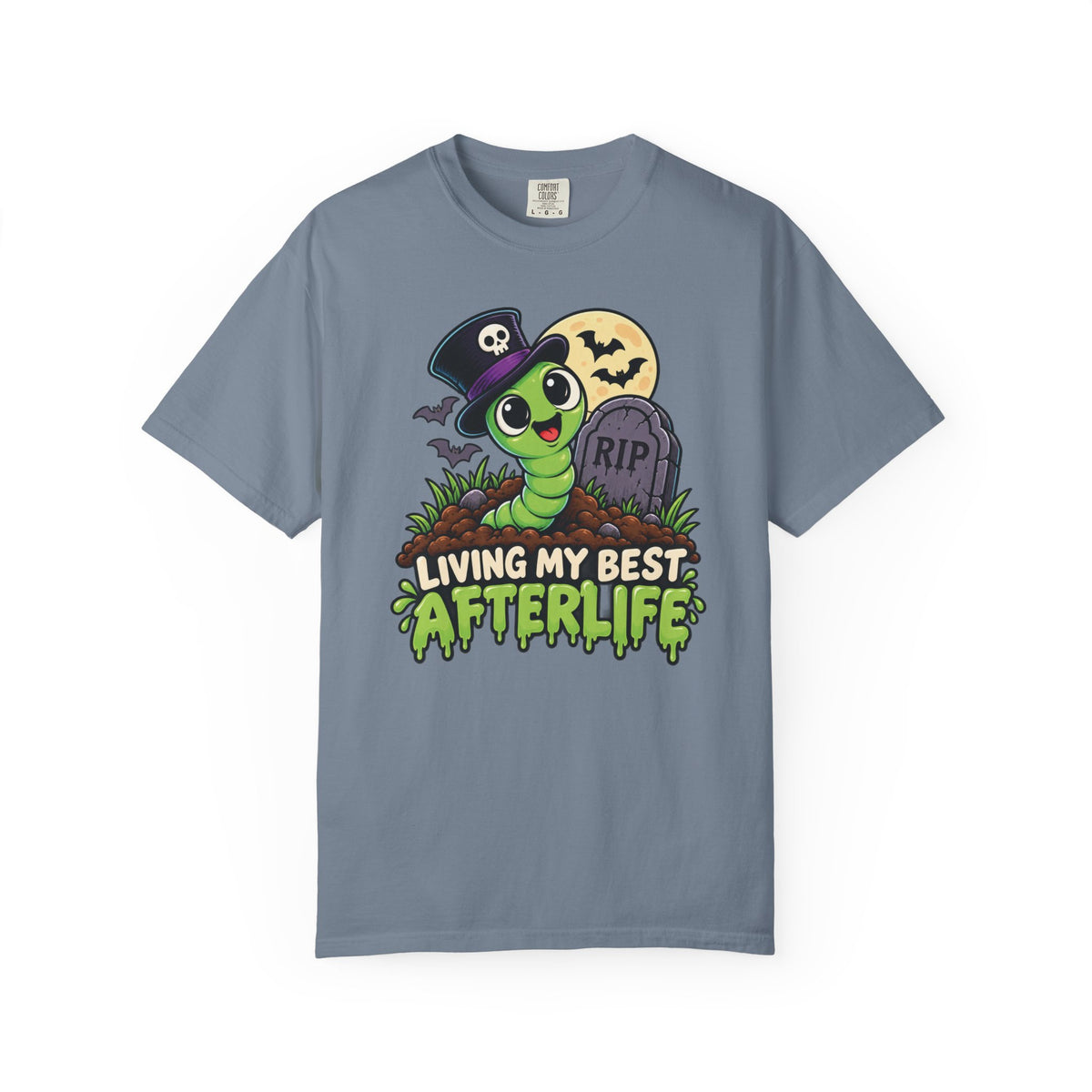 Living My Best Afterlife – Cute Halloween Graveyard Worm T-Shirt