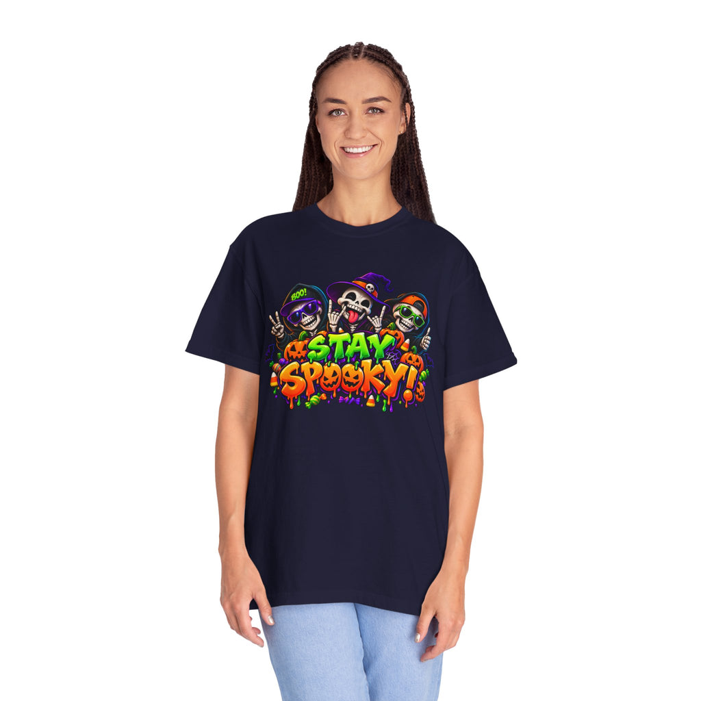 Stay Spooky Halloween T-Shirt – Funny Skeleton Crew Colorful Graphic Tee