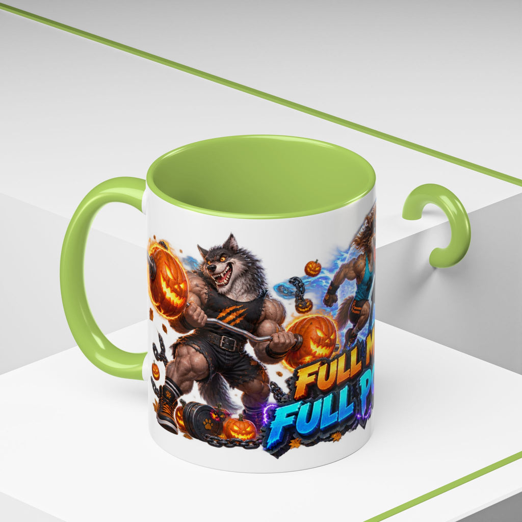 Full Moon Full Power Werewolf Gym Halloween White Mug
