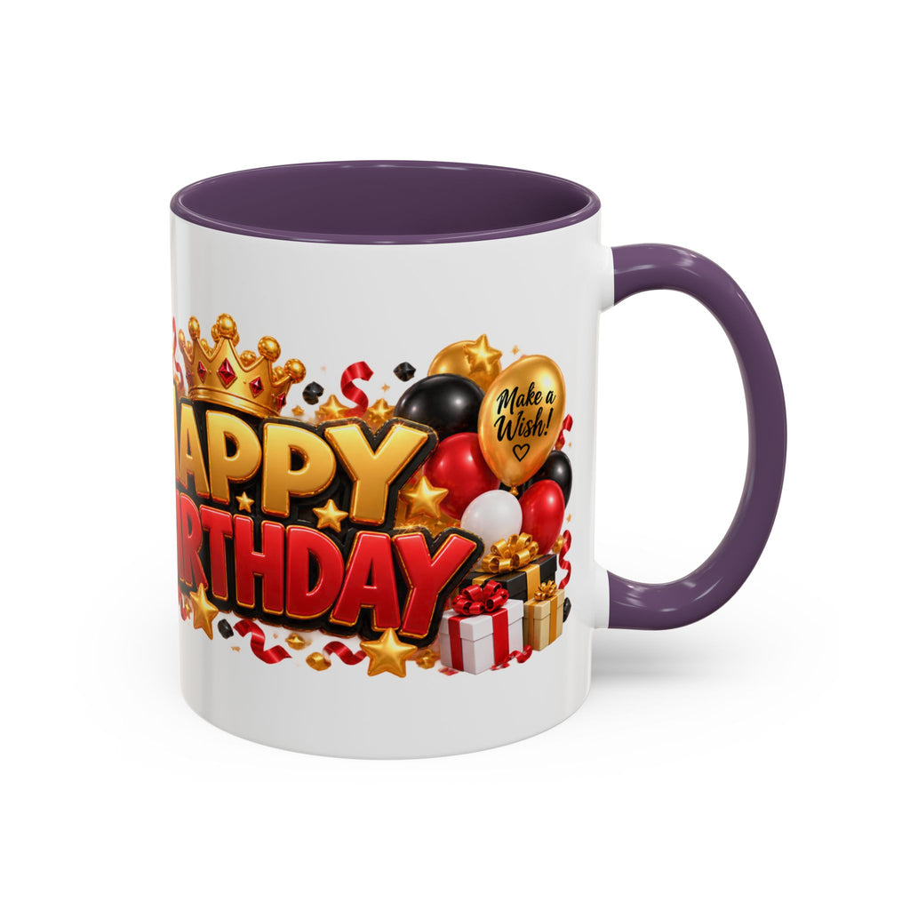 Happy Birthday Rhino Mug – Colorful 3D Birthday Gift – White Coffee Mug