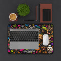 Dog Collage Desk Mat — 'Dogs Stay Pawsitive' Colorful Pet Office Mouse Pad