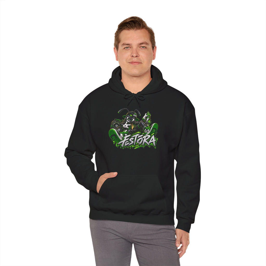 Festora Ant Streetwear Hoodie - Bold Graffiti Mascot Pullover