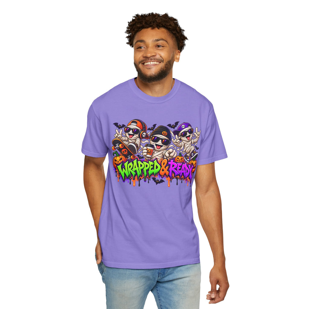 Wrapped & Ready – Halloween Mummy Crew Graphic T-Shirt