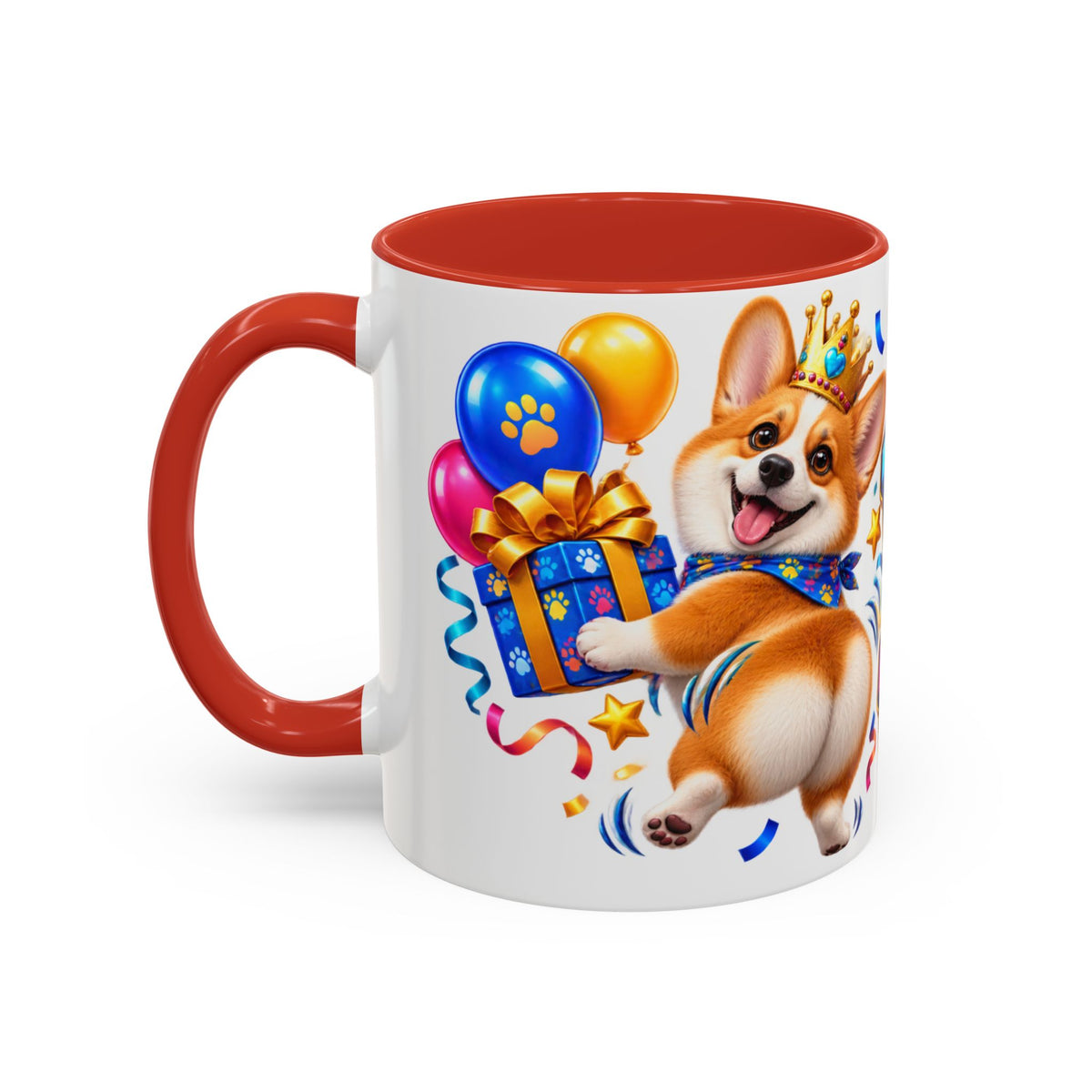 Birthday Mode Full Wiggle Corgi White Mug
