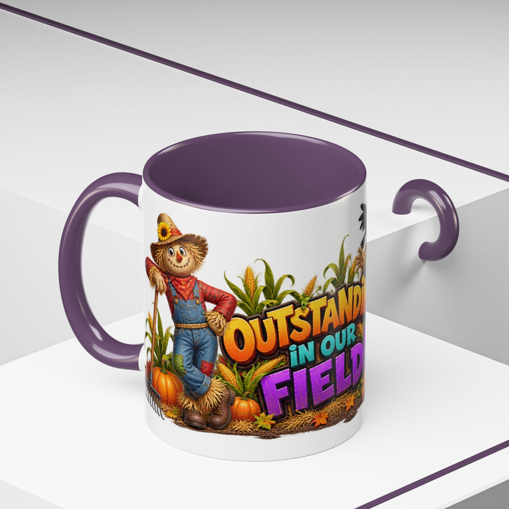 Outstanding in Our Field Funny Scarecrow Halloween White Mug