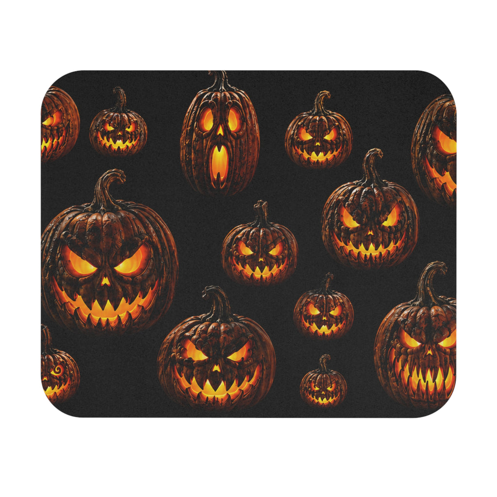Halloween Jack-o'-Lantern Mouse Pad — Spooky Pumpkin Pattern (9" x 8")