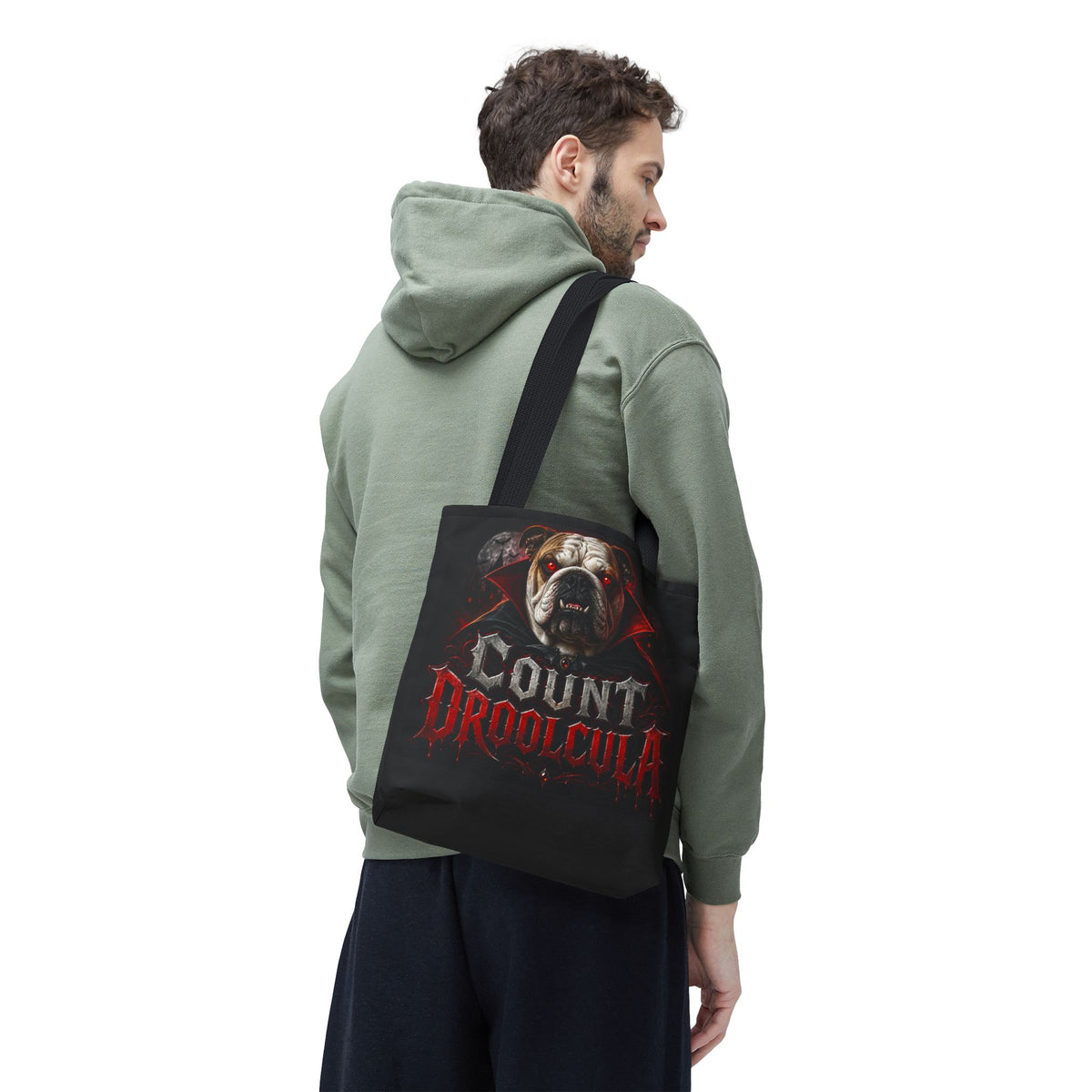 Count Droolcula Tote Bag — Halloween Bulldog Vampire Tote