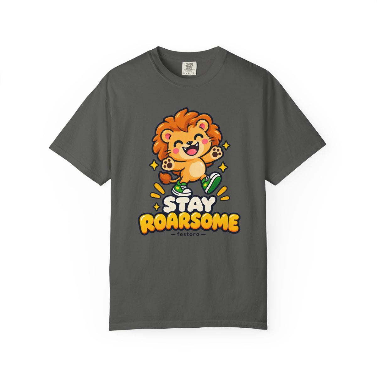 Stay Roarsome – Cute Happy Lion Graphic T-Shirt