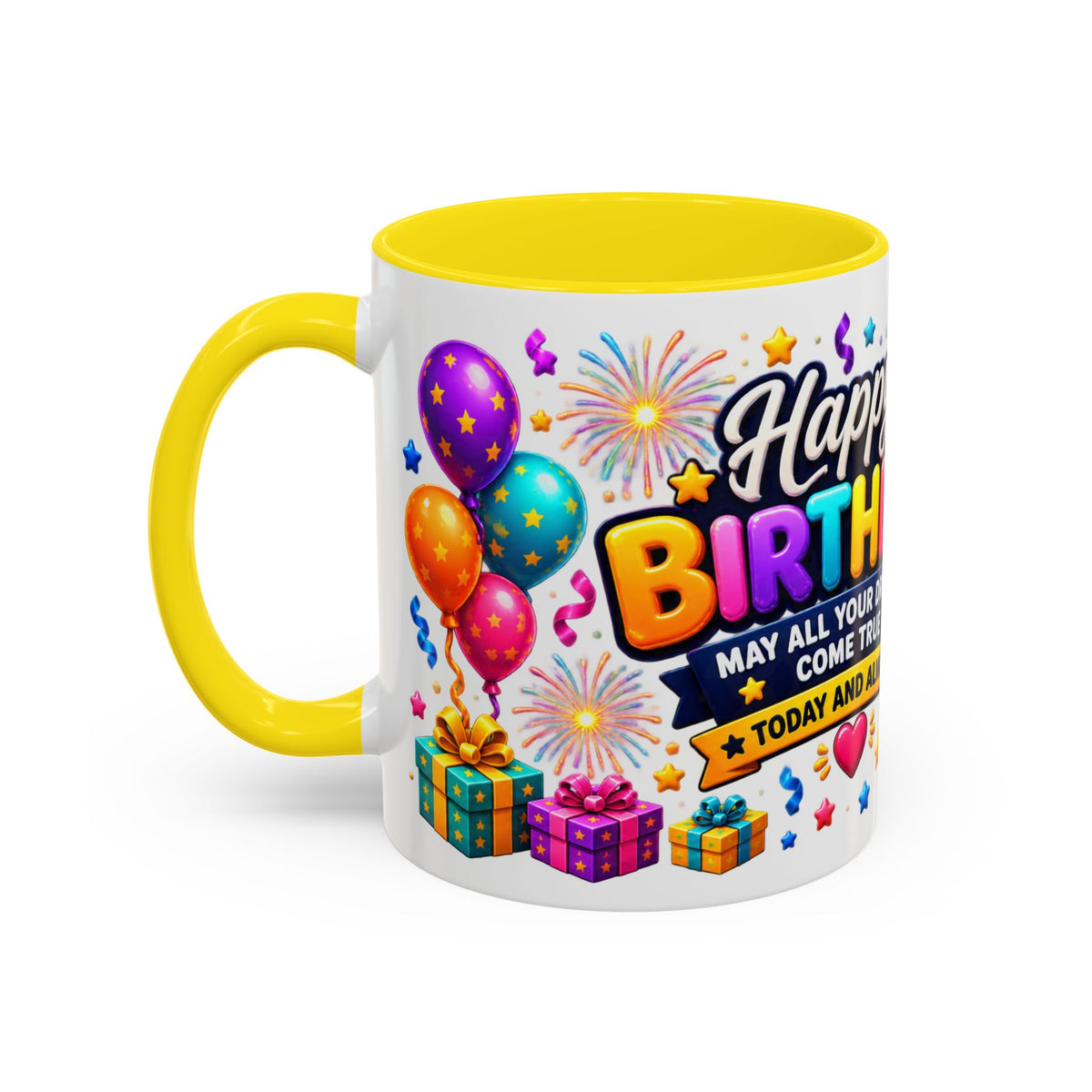 Happy Birthday Alien Coffee Mug — Colorful Galactic Birthday Wishes