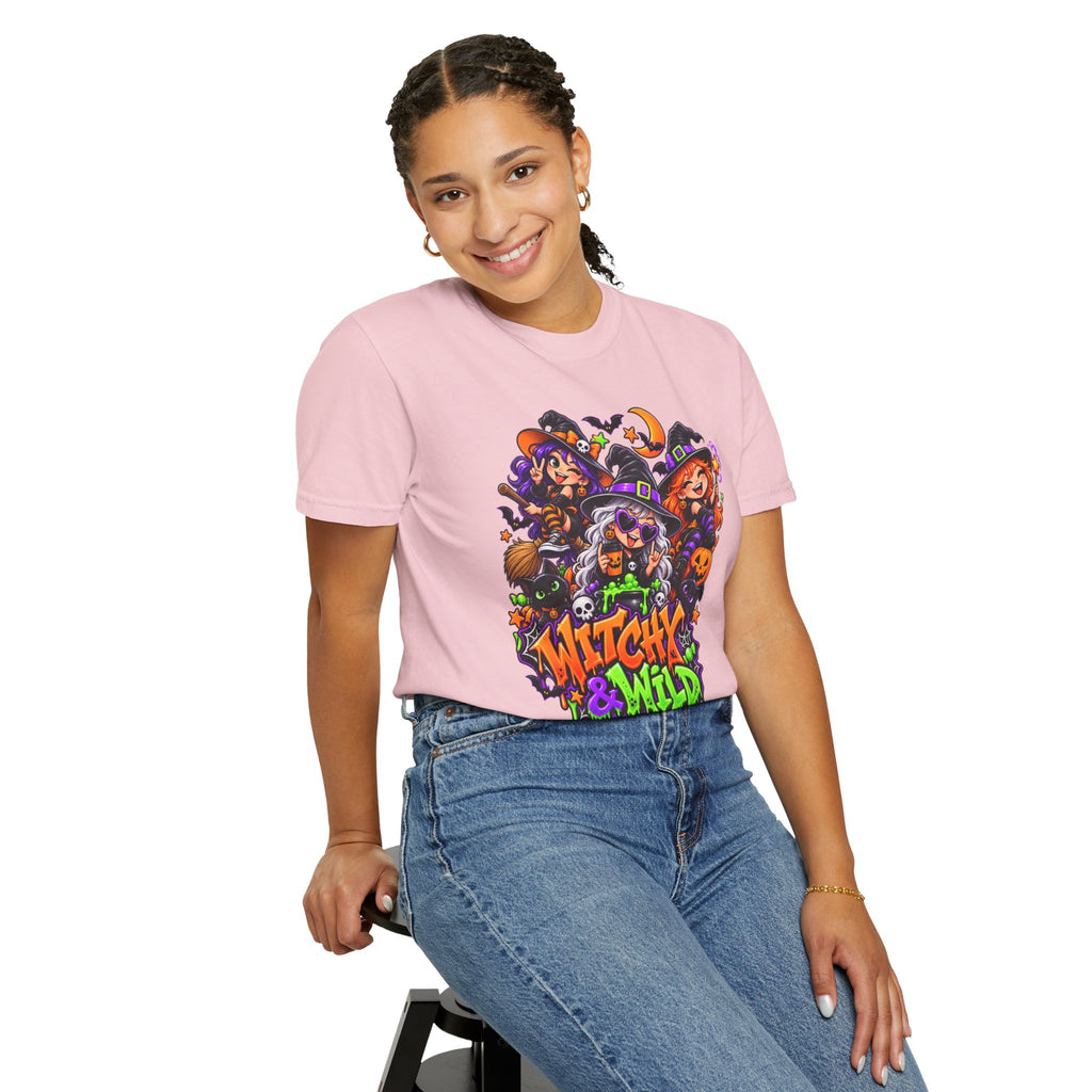 Witchy & Wild – Halloween Witch Crew Graphic T-Shirt