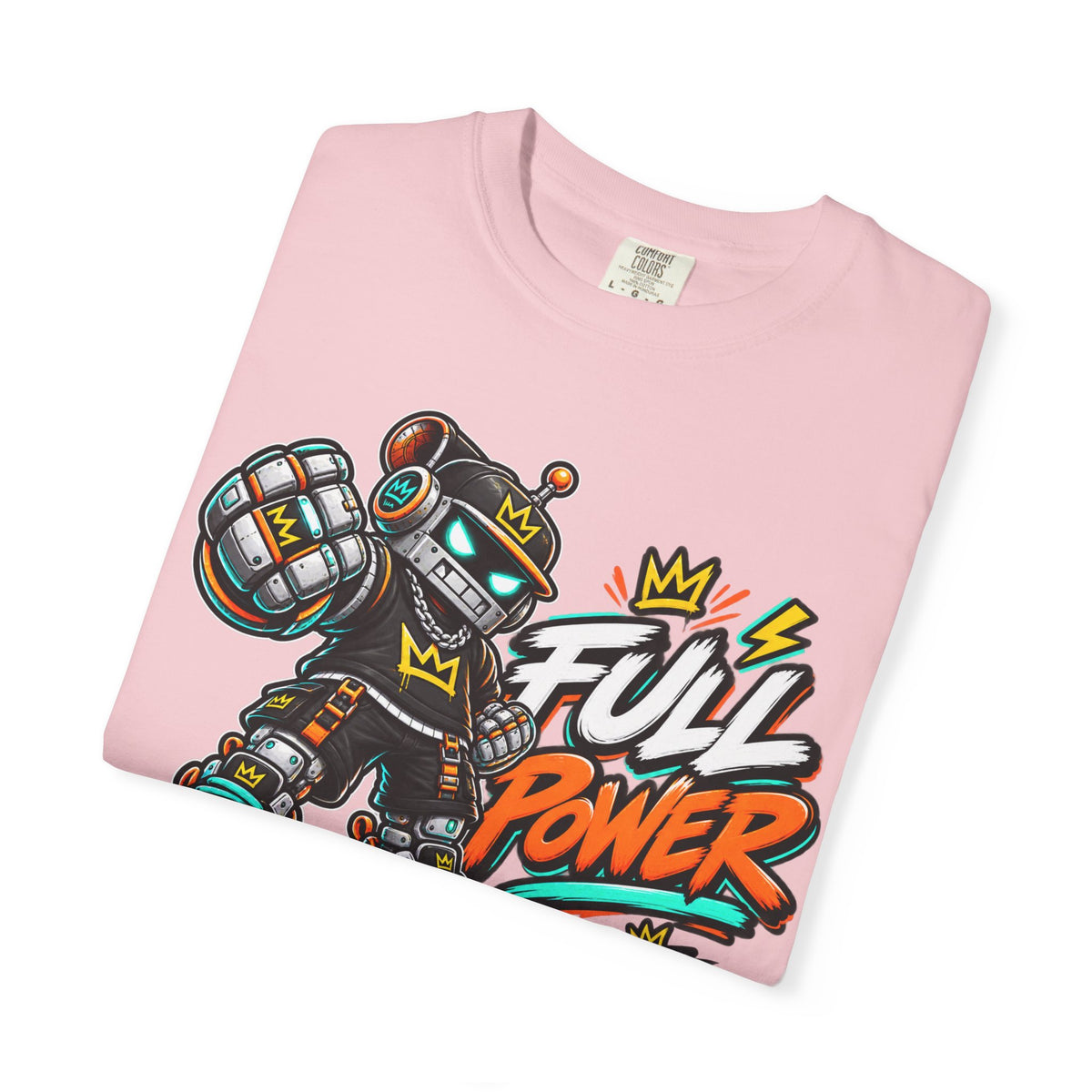 Full Power Robot Graphic T-Shirt — Retro Streetwear Tee