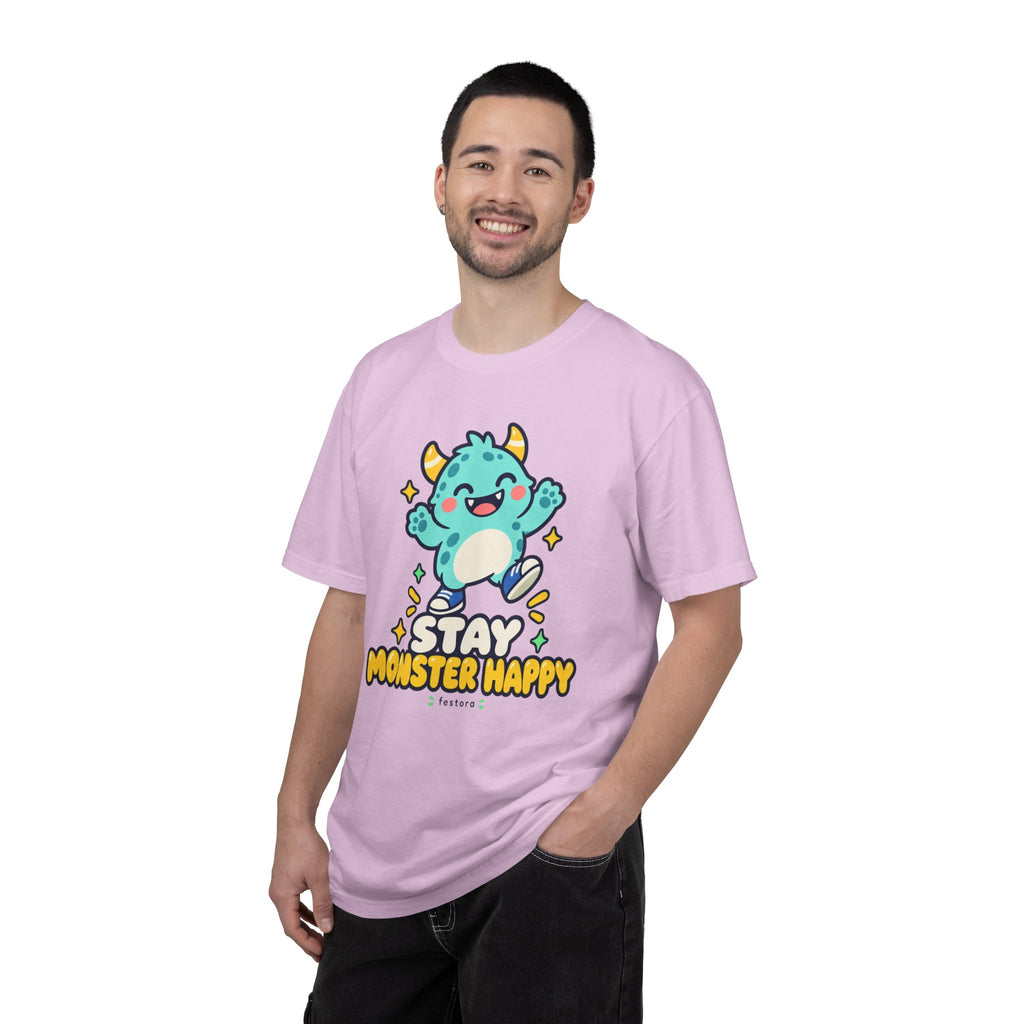 Stay Monster Happy – Cute Monster Graphic T-Shirt
