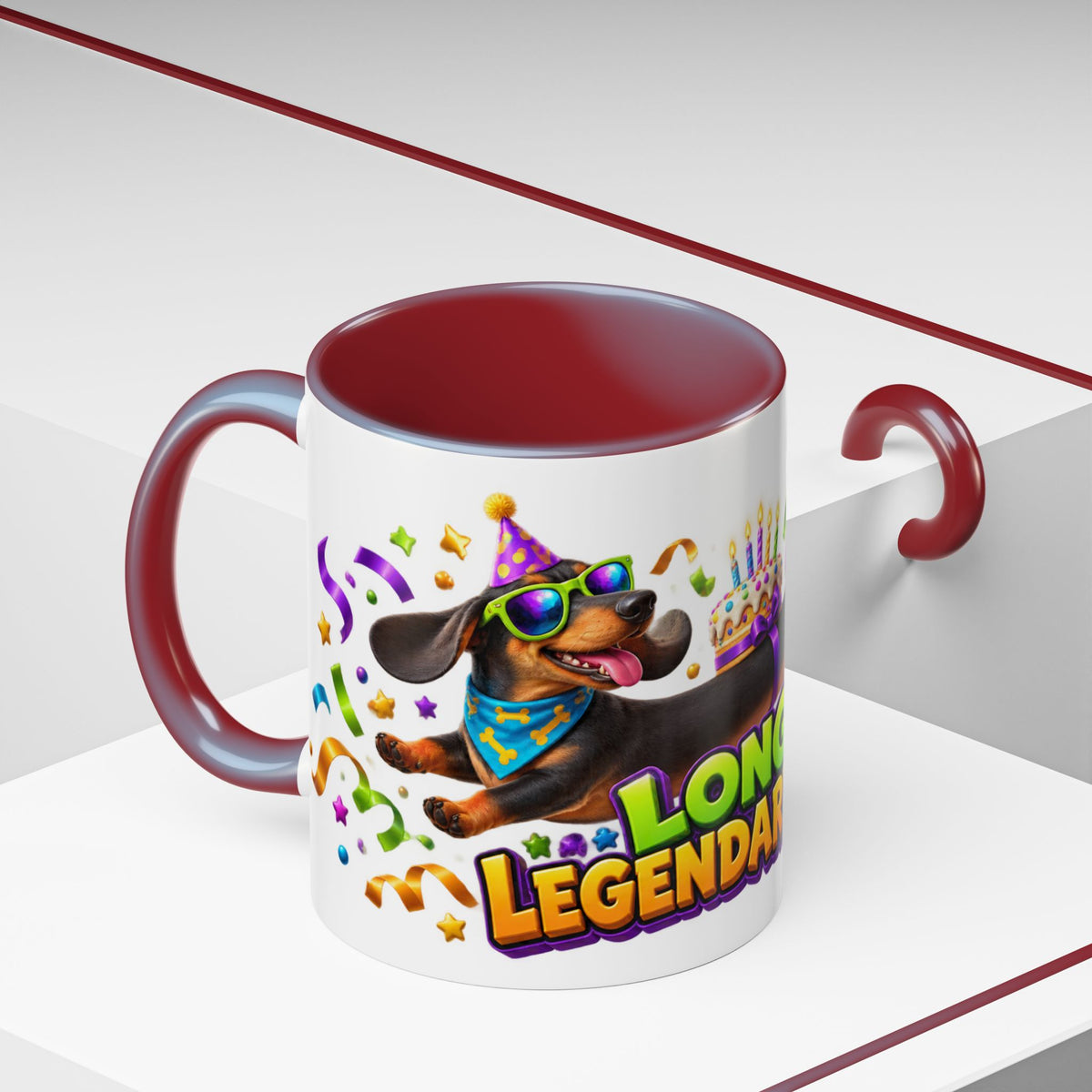 Long Dog Legendary Birthday Dachshund White Mug