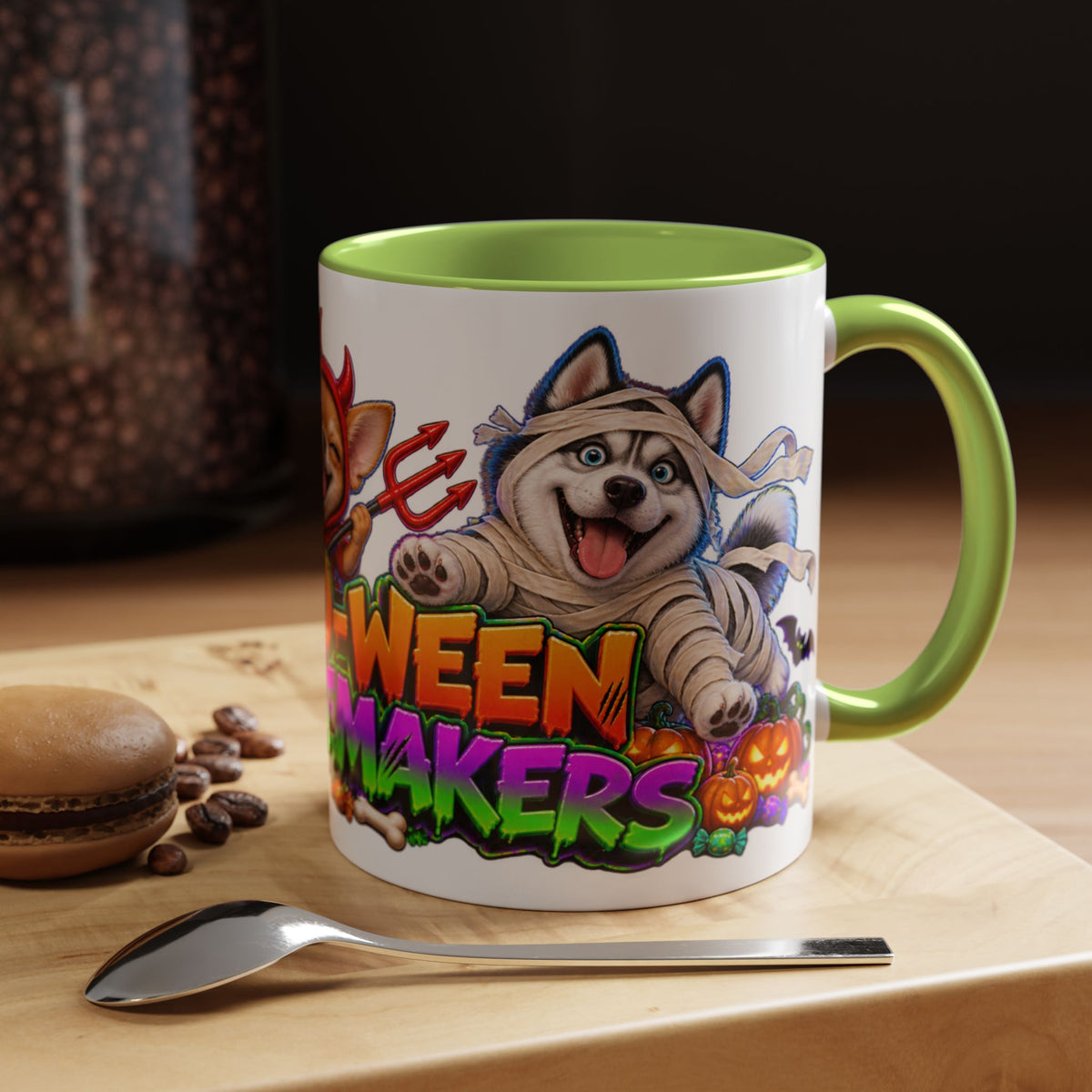 Howl-O-Ween Troublemakers Costume Dogs Halloween White Mug